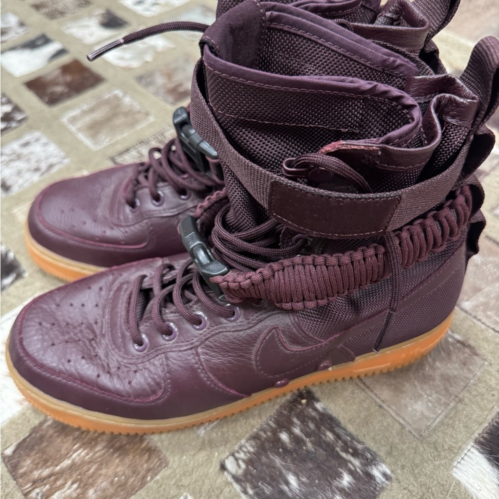 NIKE SF Air Force 1 High Deep Burgundy Sneakers